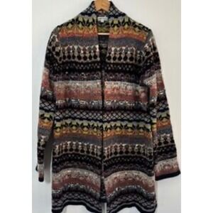 Orvis Multicolor Striped‎ women's Cardigan XS Open Front Knit Sweater Jacket